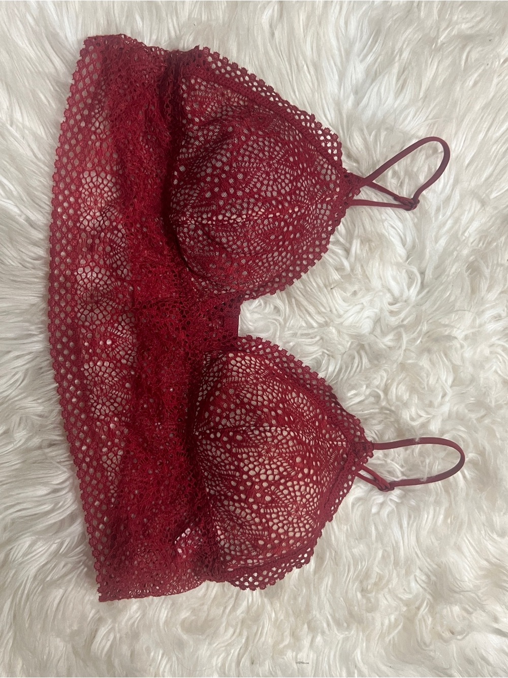 Victoria’s Secret VS Lace Detail Bralette Burgundy Women's Intimates NWOT